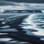 As praias de areia preta de Vík, Islândia