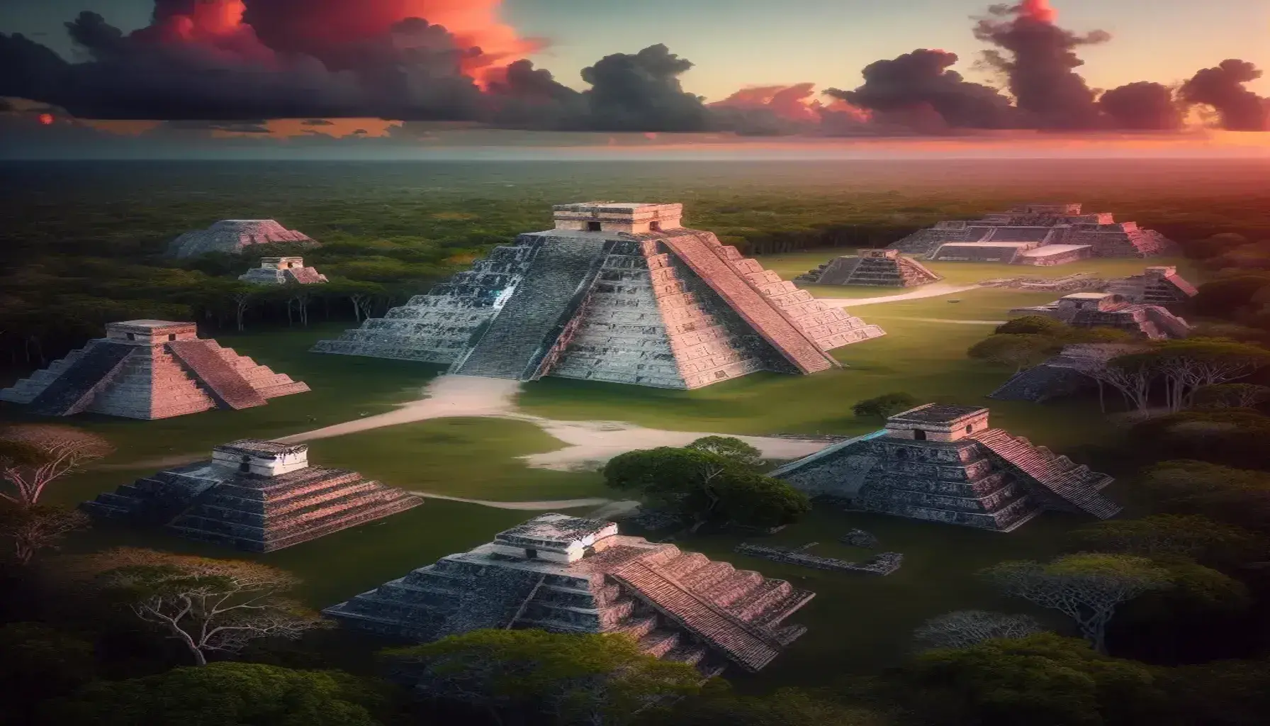 As ruínas da cidade de Chichén Itzá, México