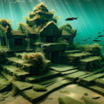 As ruínas submersas do Lago Tonle Sap, Camboja As ruínas submersas do Lago Tonle Sap, Camboja