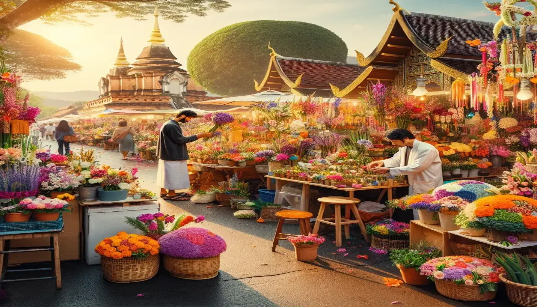 O festival de flores em Chiang Mai, Tailândia