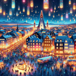 O festival de luzes de Reykjavik, Islândia