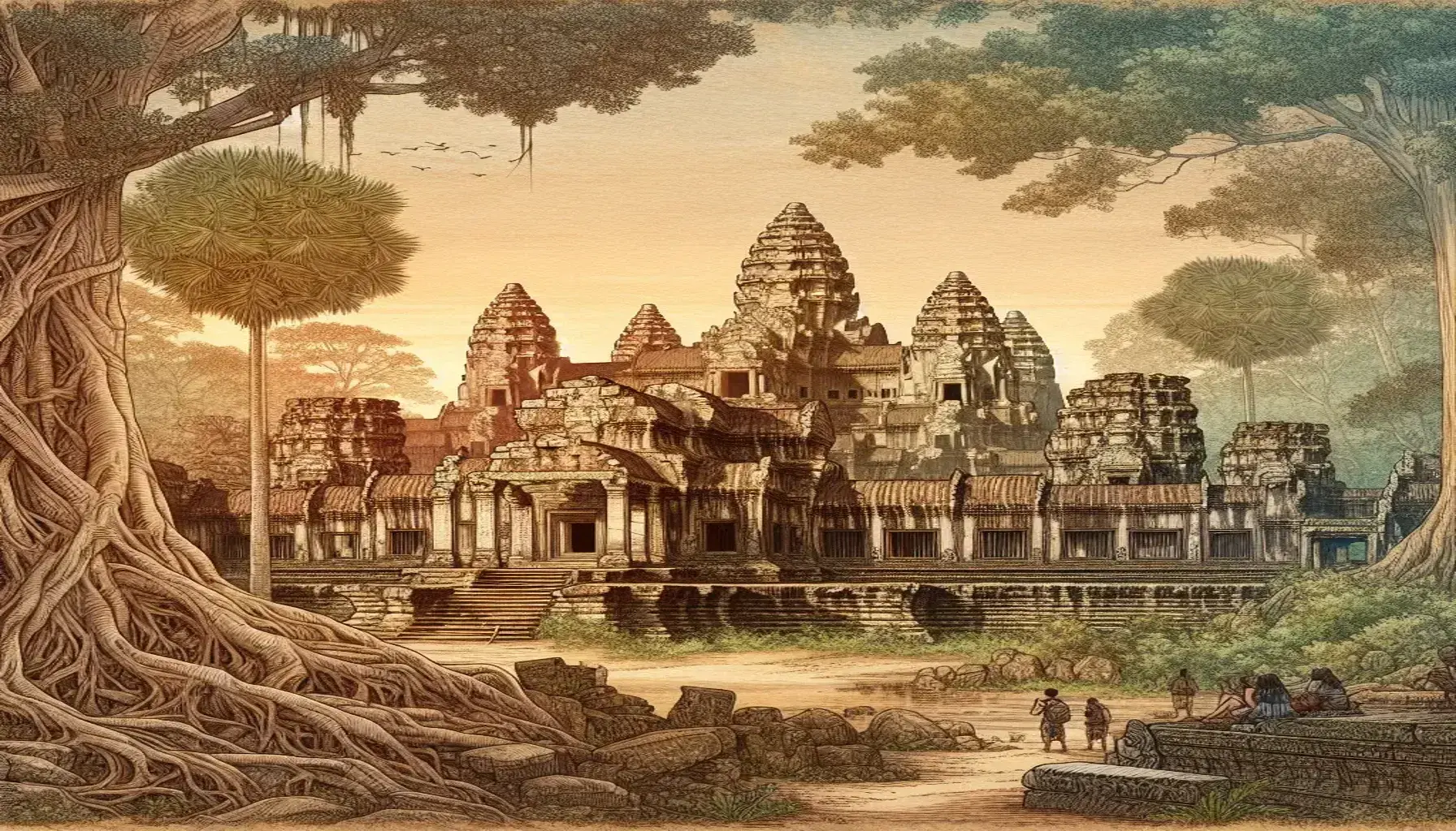 Os templos ancestrais de Angkor Wat, Camboja